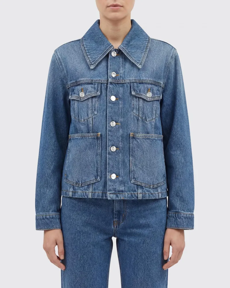 Ganni Jeansjacke aus Bio-Baumwolle Blau