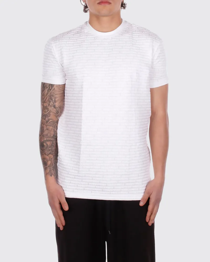 Dsquared2 Baumwoll-T-Shirt mit Allover-Logo Schwarz