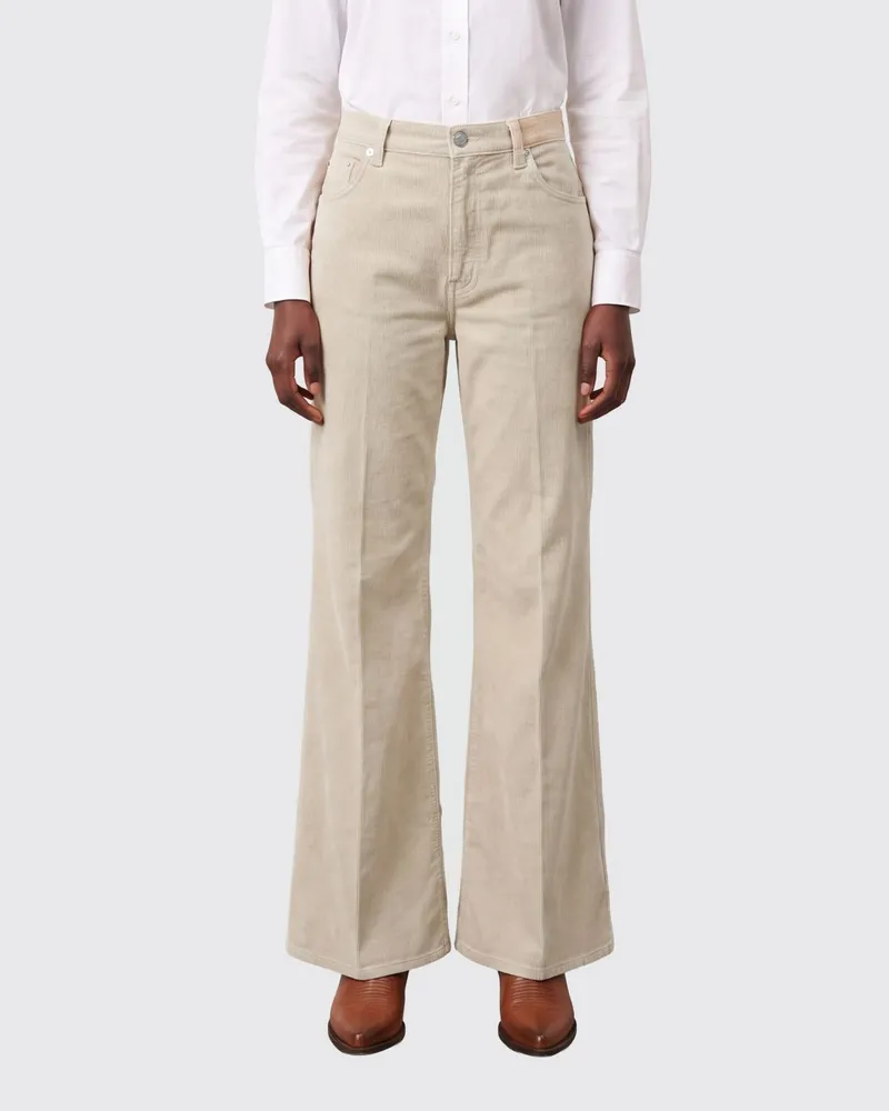 Haikure Clara Flared Jeans aus Cord mit mittlerer Leibhöhe Natural