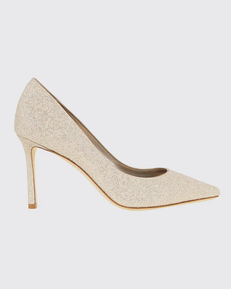 Jimmy Choo Pumps aus Glitzerleder mit hohem Stilettoabsatz Silber