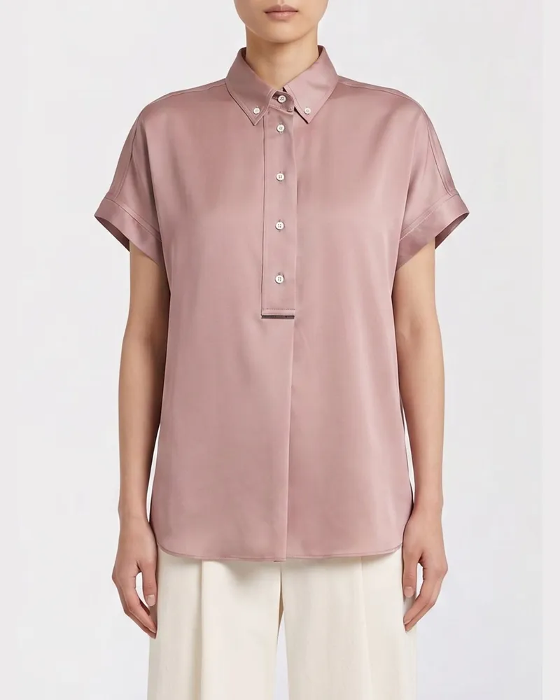 Brunello Cucinelli Seidenhemd Pink