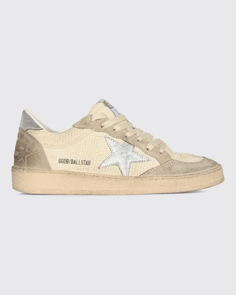 Golden Goose Ball Star Sneaker aus Leder und Baumwolle im Used-Look Nude