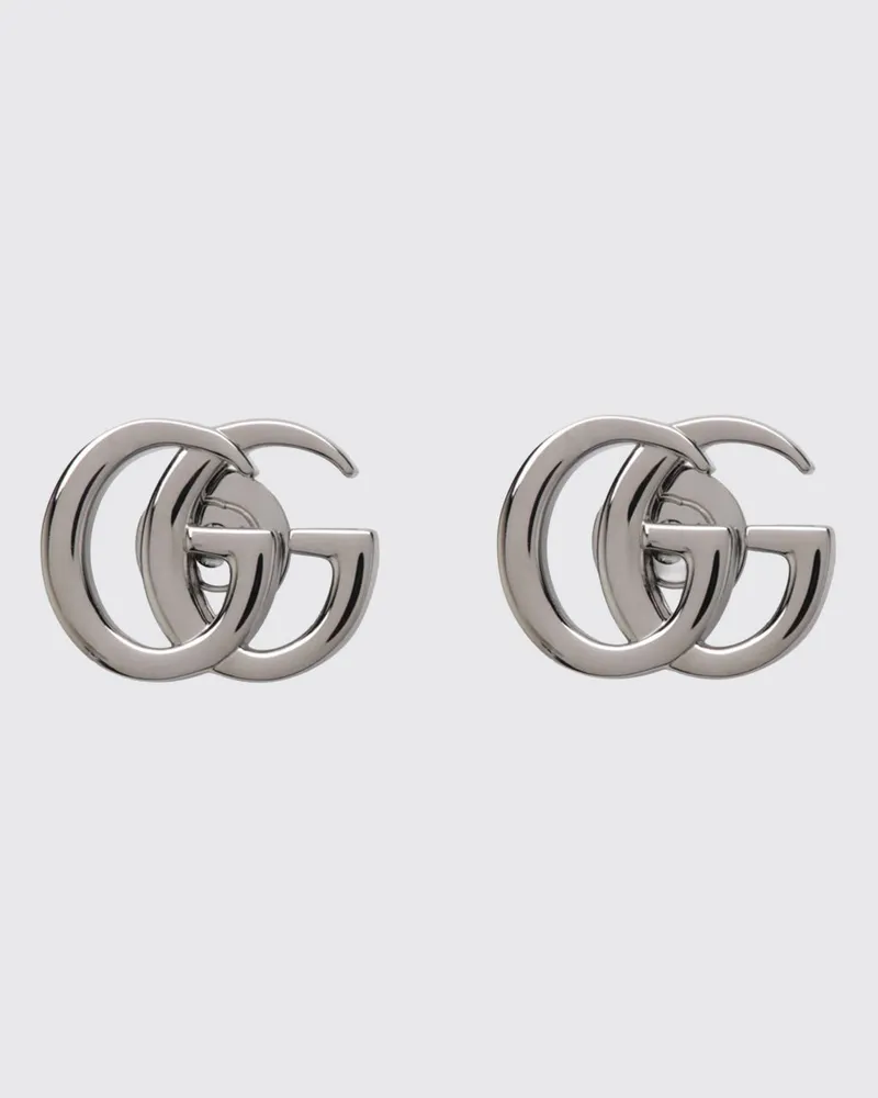 Gucci GG Marmont Ohrstecker aus silberfarbenem Messing mit Butterfly-Verschluss Silber