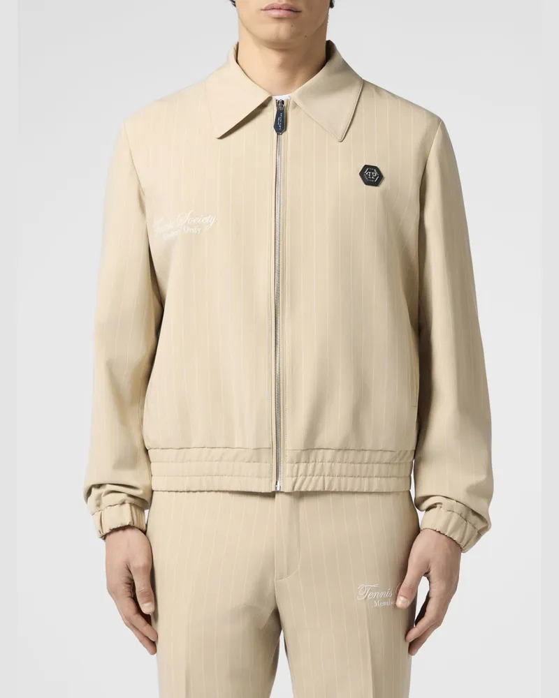 Philipp Plein Coster Tennis Society Jacke Beige