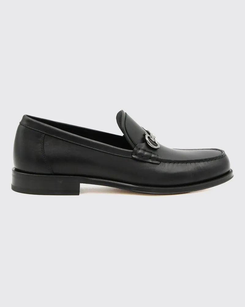 Ferragamo Gancini Penny-Loafer aus glattem Kalbsleder mit Ledersohle Grau