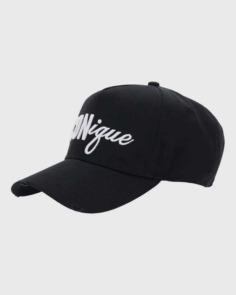 Dsquared2 Baseballkappe aus Baumwolle mit kontrastierendem Frontlogo Schwarz