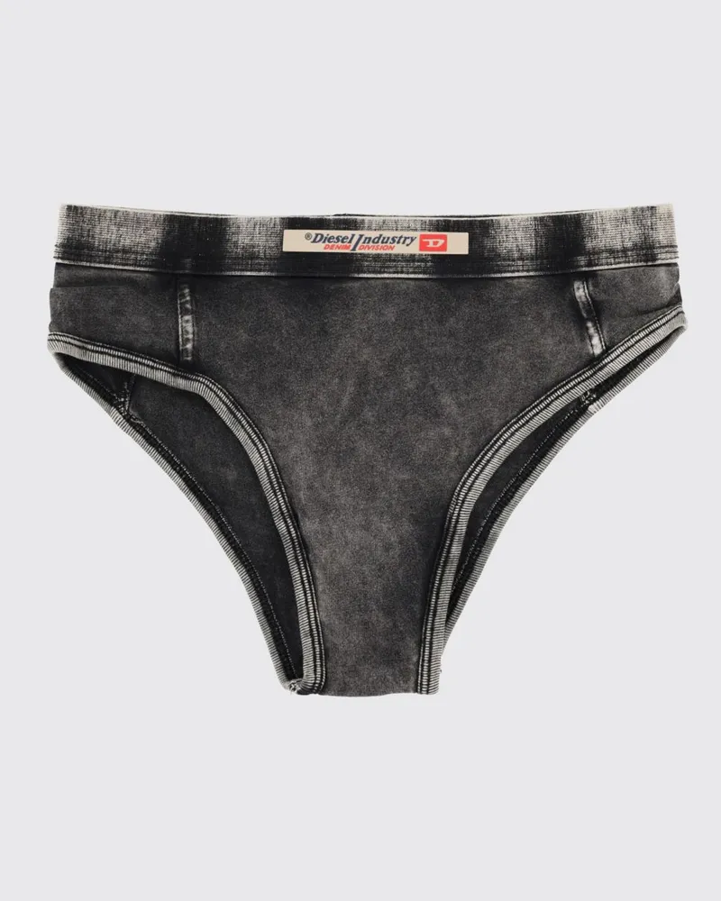 Diesel Slip aus Baumwolle mit Denim-Effekt Schwarz