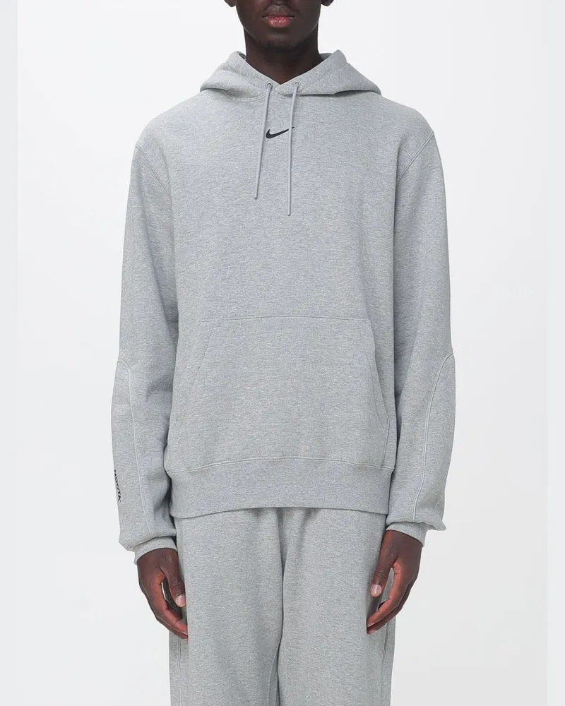 Nike Hoodie aus Baumwollmischung von mit Kängurutasche und Swoosh-Logo Grau