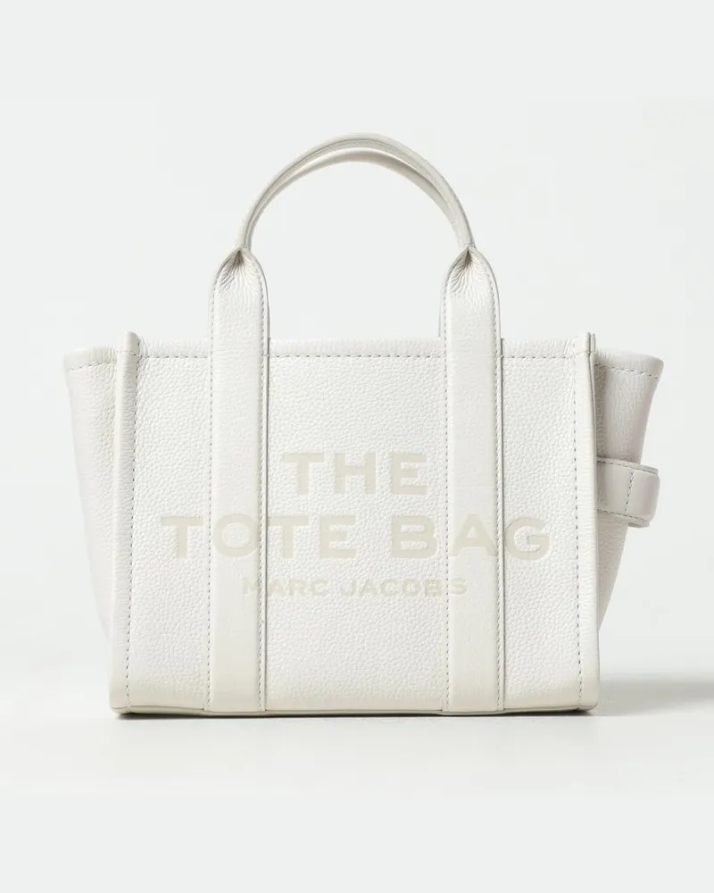 Marc Jacobs The Small Tote Bag aus genarbtem Leder Weiß