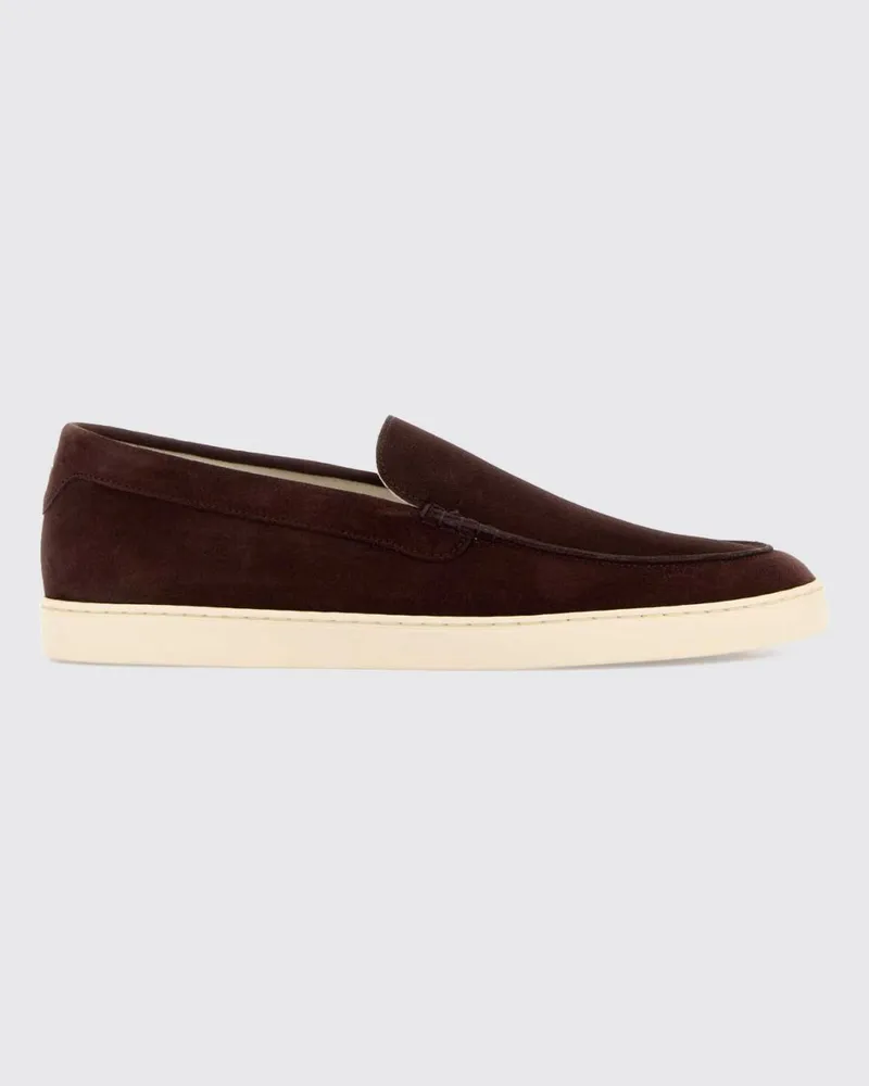 Brunello Cucinelli Loafer aus Velourskalbsleder mit Gummisohle Burgunderrot