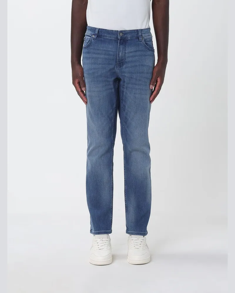 HUGO BOSS Slim Fit Five-Pocket-Jeans aus Denim mit mittelhohem Bund und Gürtelschlaufen Navy