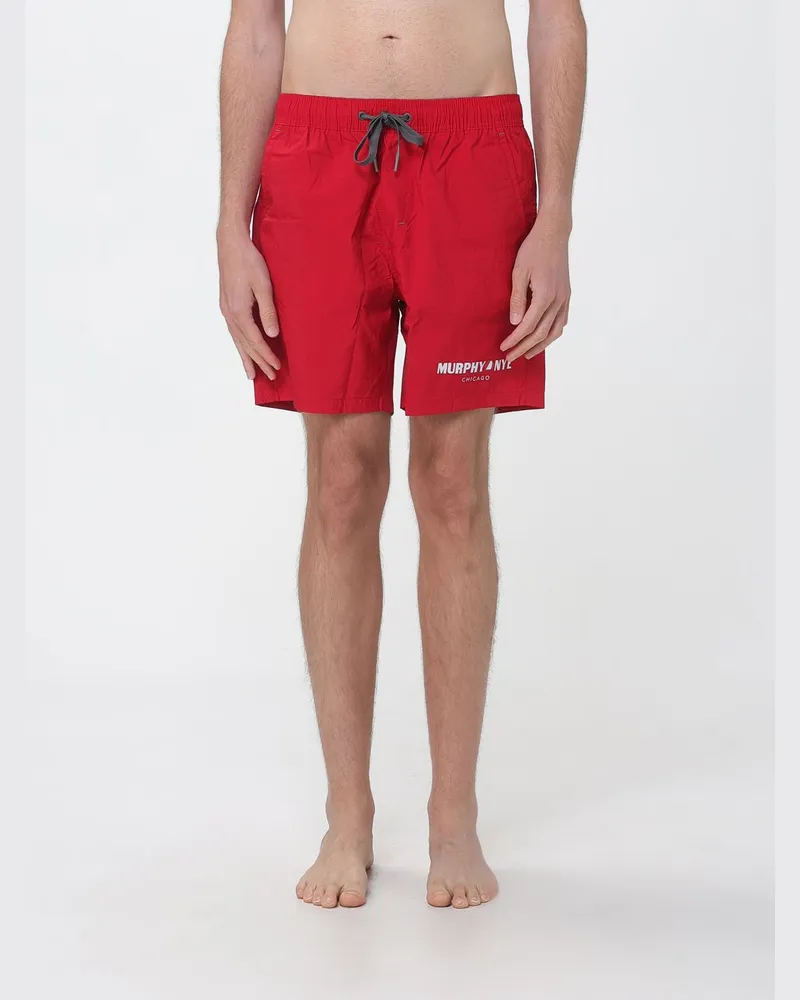 Murphy & Nye Badeshorts aus Polyamid mit elastischem Bund und Kordelzug Rot