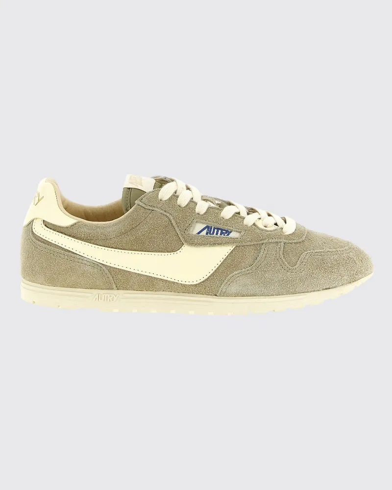AUTRY Windspin Low Top Sneaker aus Leder und Nylon mit Wildledereinsätzen Grau