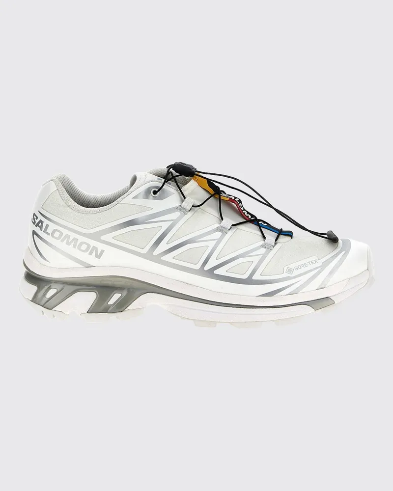 Salomon Zweifarbige XT-6 Gore-Tex Sneaker aus technischem Gewebe mit gedrucktem Logo Weiß
