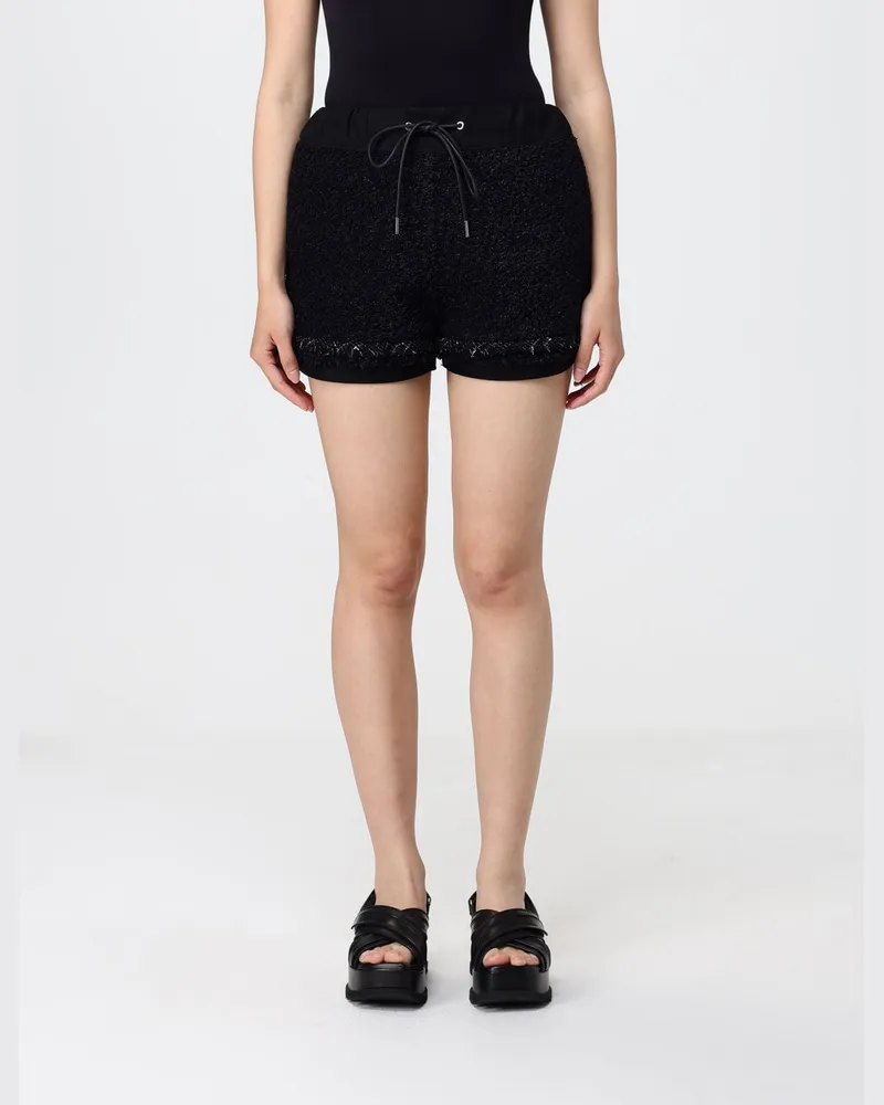 Sacai Shorts aus Baumwollmischung mit Kordelzug Schwarz