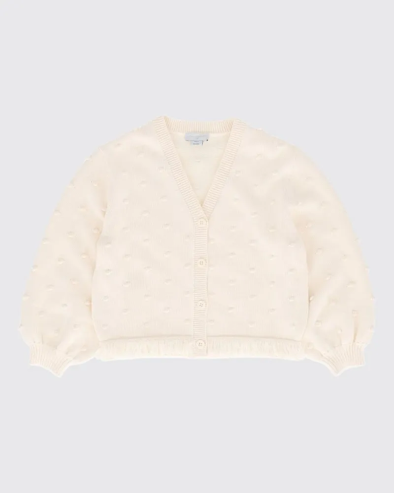 Stella McCartney Kids V-Ausschnitt-Cardigan aus Baumwolle und Wolle für Kinder Weiß