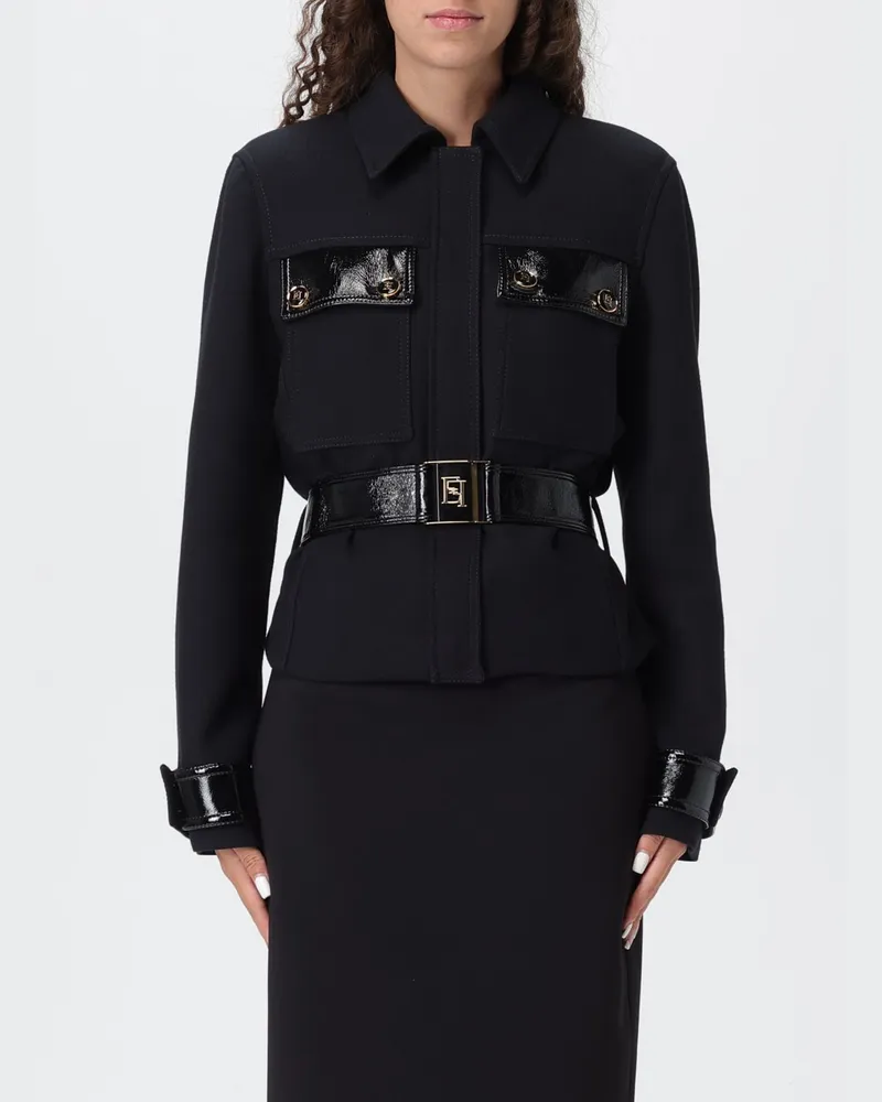 Elisabetta Franchi Mantel damen Schwarz