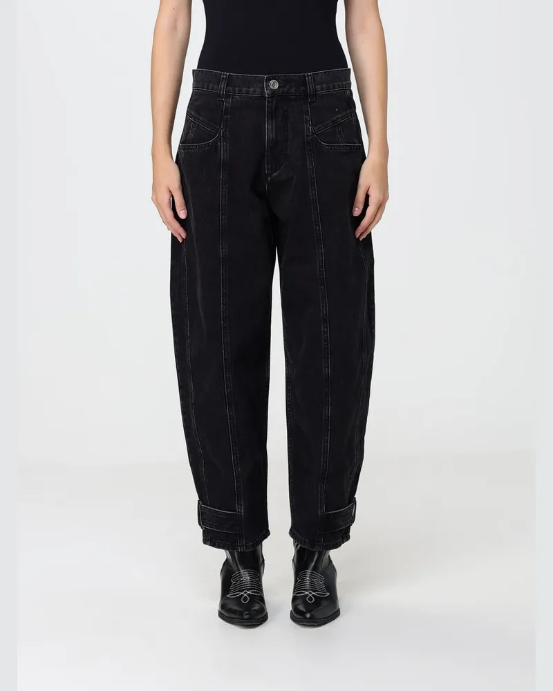 Isabel Marant Baggy-Jeans Leja aus Baumwolldenim mit mittlerer Leibhöhe Schwarz