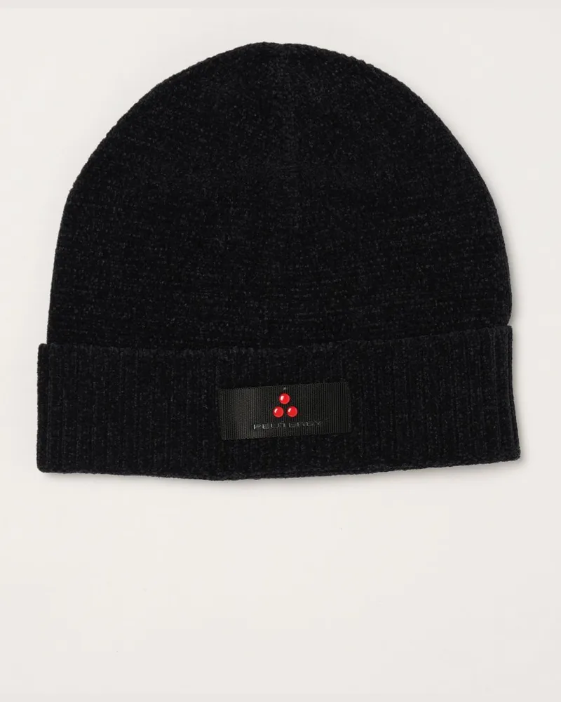 Peuterey Beanie-Mütze aus Funktionsgewebe mit Umschlag und Logo-Applikation Blau