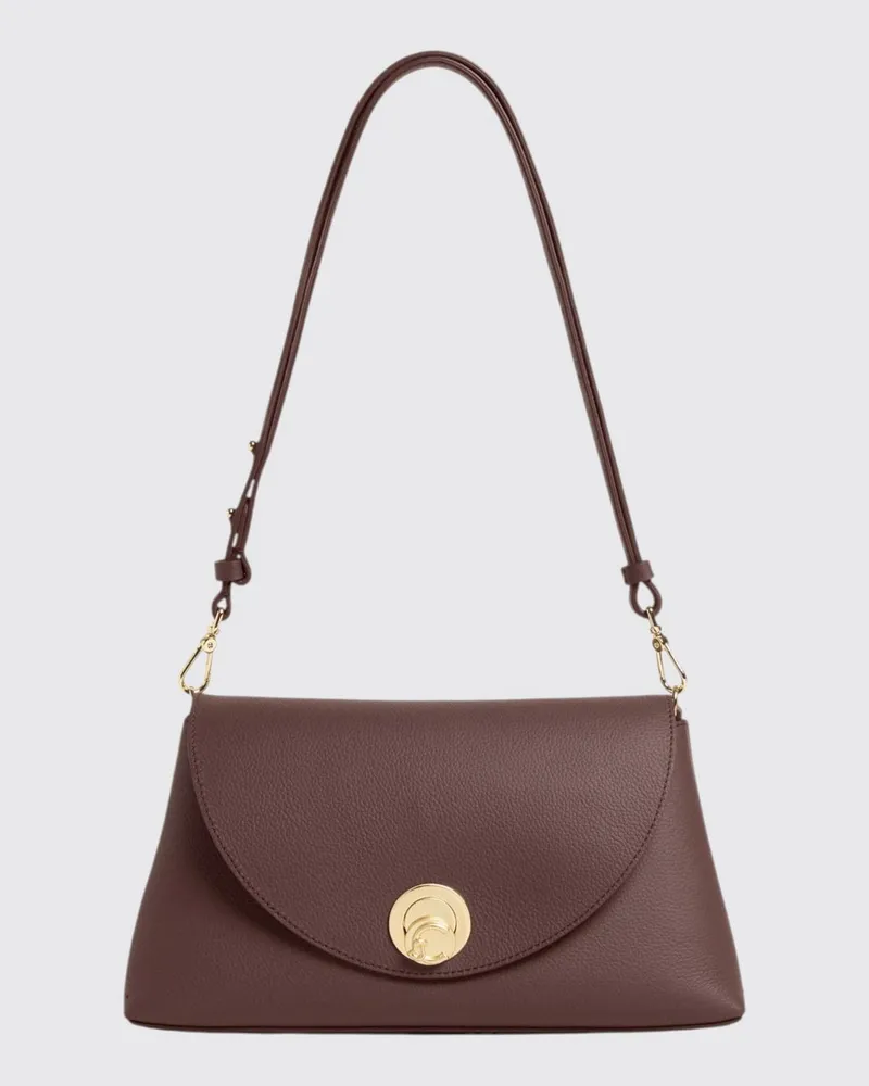 Coccinelle Nikla Schultertasche von aus genarbtem Leder mit Klappverschluss Red