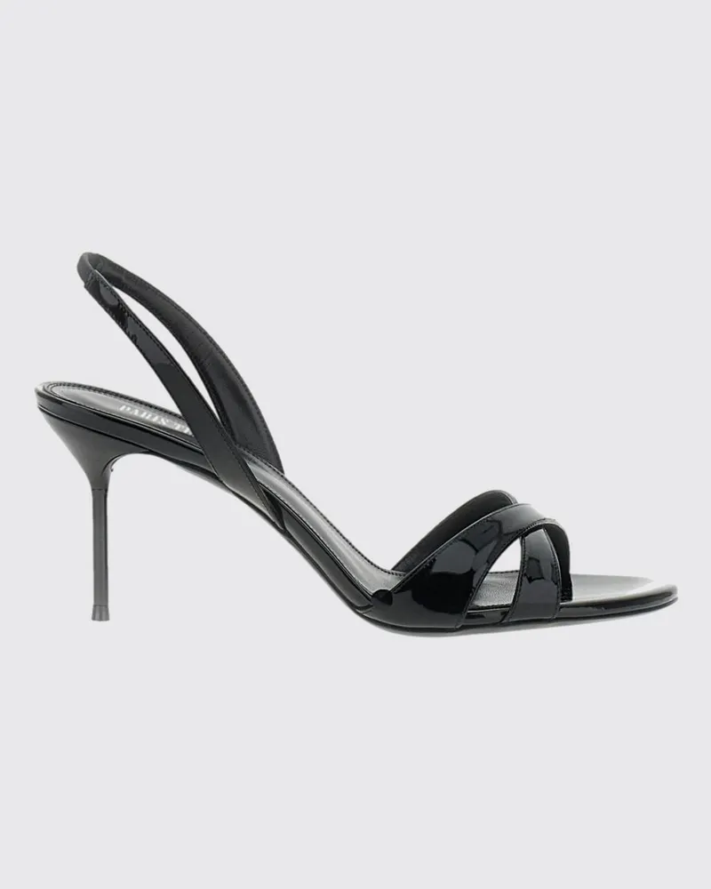 Paris Texas Lidia Slingback-Sandalen aus Lackleder mit mittelhohem Absatz Schwarz