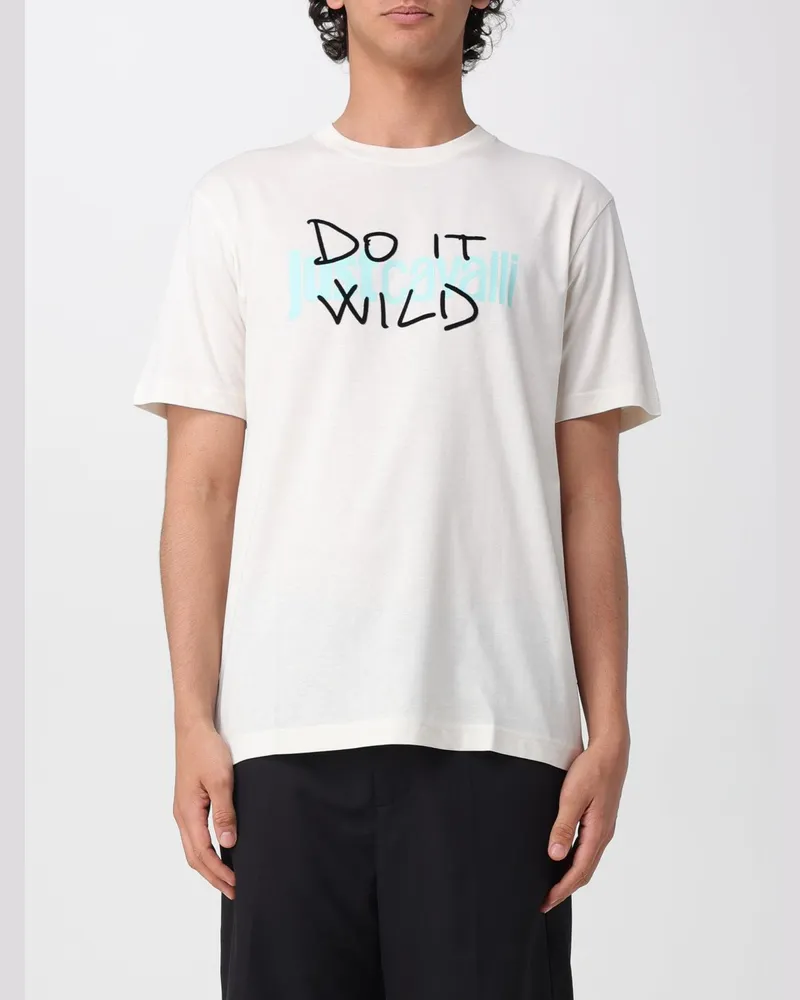 Just Cavalli Baumwoll-T-Shirt mit Logo Weiß