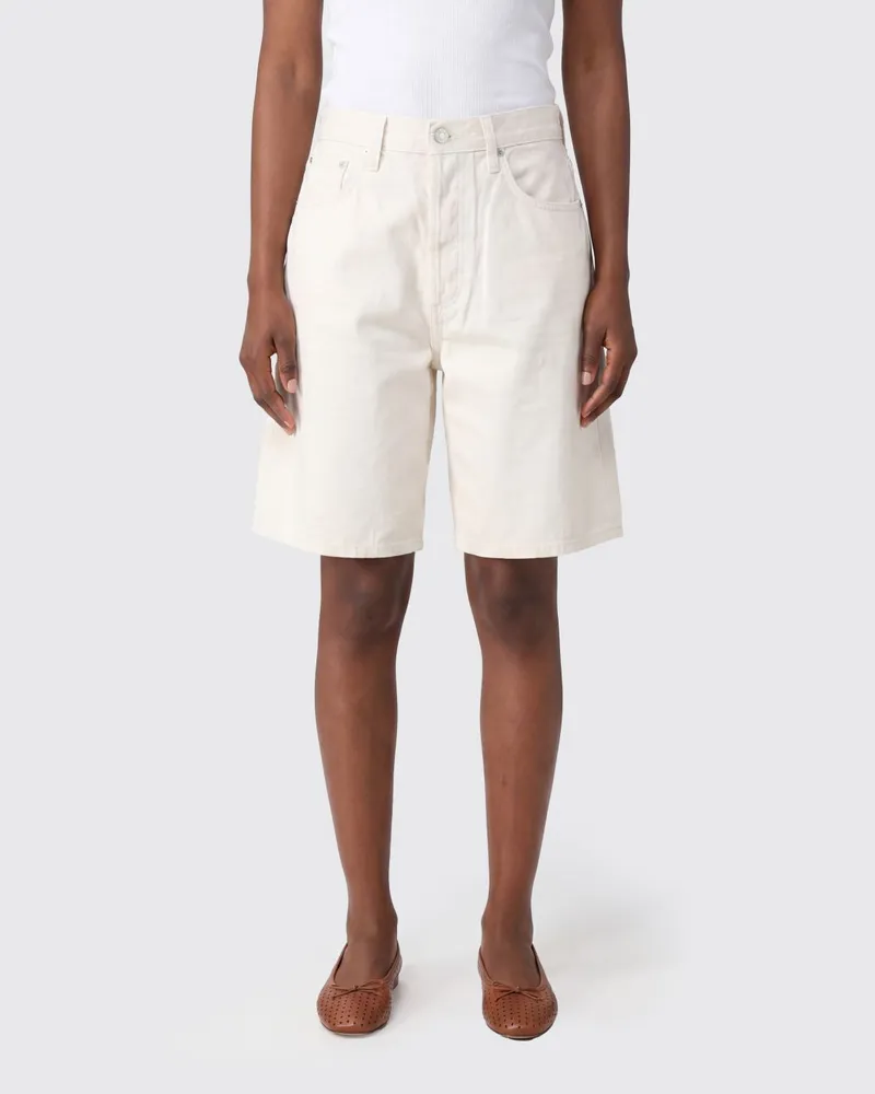 AGOLDE Knielange 5-Pocket-Shorts aus Baumwolldenim Weiß