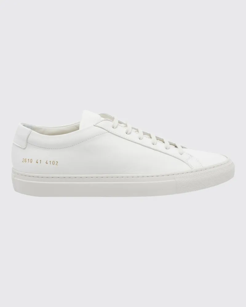 Common Projects Achilles Low Sneakers aus glattem Kalbsleder mit laminiertem Logo Weiß