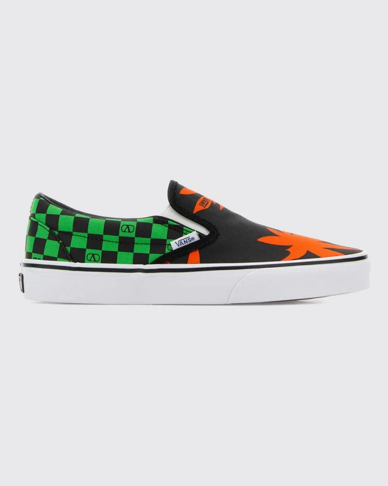 Valentino Garavani Slip-On-Sneaker x Vans aus Canvas mit kariertem Blumenprint Schwarz