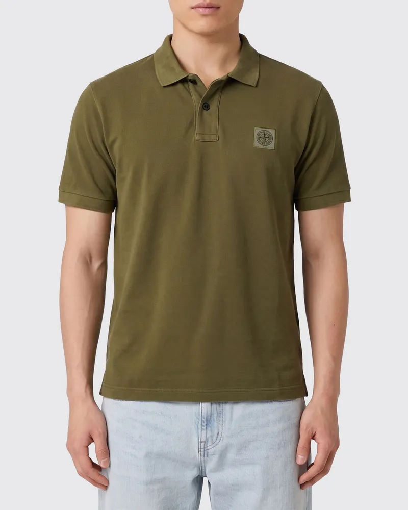 Stone Island Baumwoll-Poloshirt Military