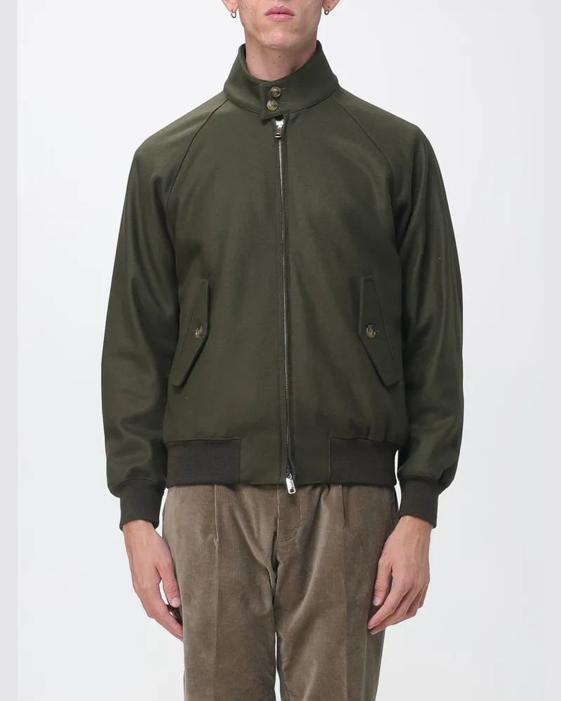 Baracuta G9 Melton Bomberjacke von aus Woll-Kaschmir-Mischung mit Karofutter Grün