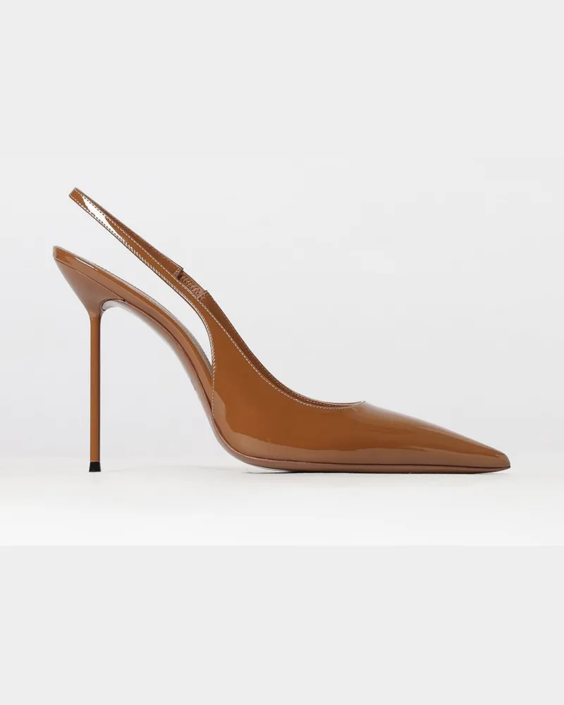 Paris Texas Lidia Slingback-Pumps aus Lackleder Braun