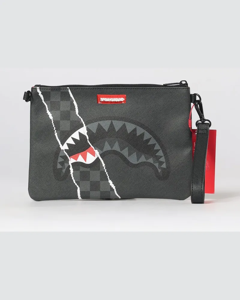 Sprayground Umhängetasche aus beschichteter Baumwolle mit Logo-Print und abnehmbarem Griff Schwarz