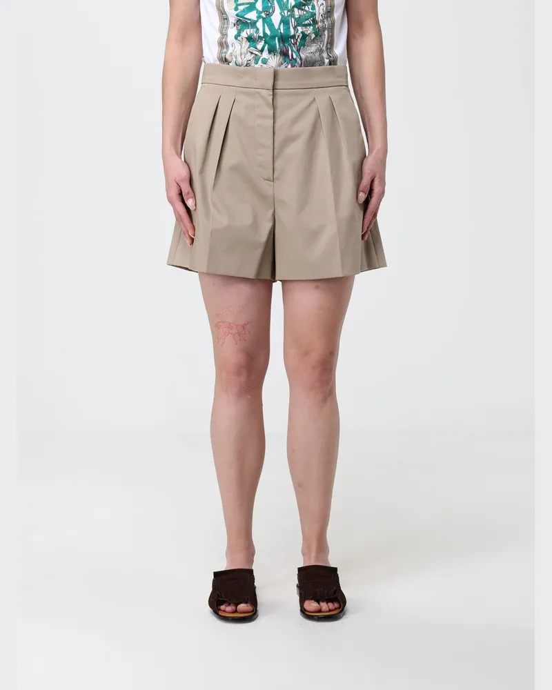 Max Mara Baumwoll-Shorts mit hoher Taille und amerikanischen Taschen Kaki