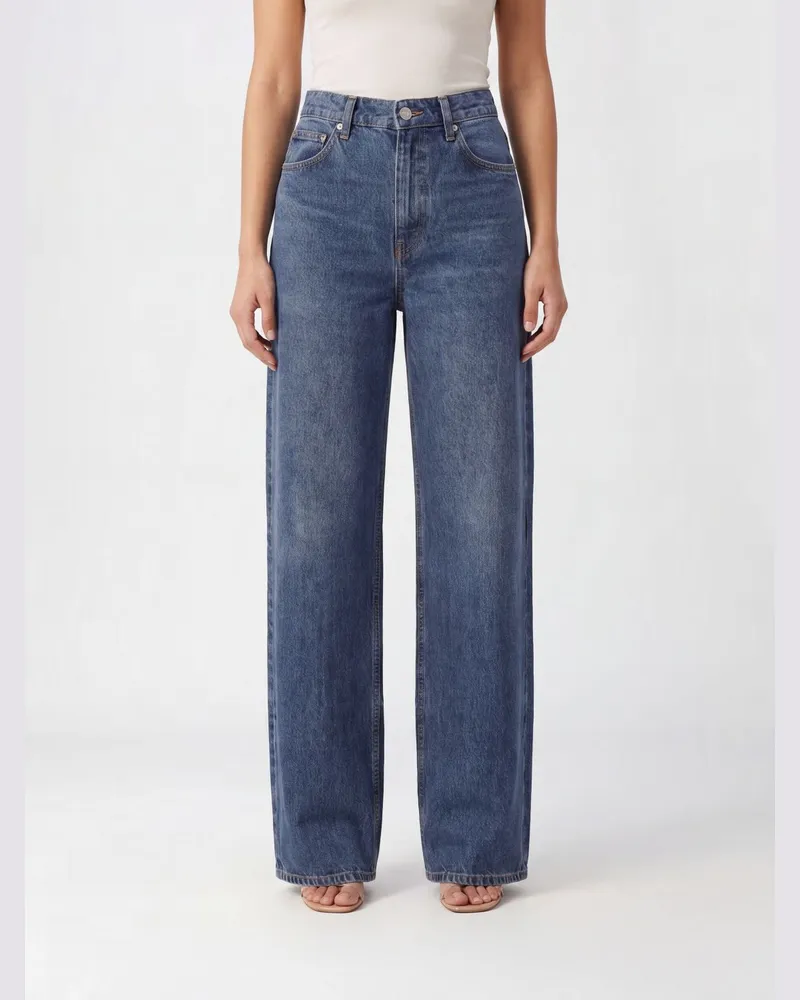 Rag & Bone Andi High-Waist Flared-Jeans aus Baumwolldenim mit fünf Taschen Blau