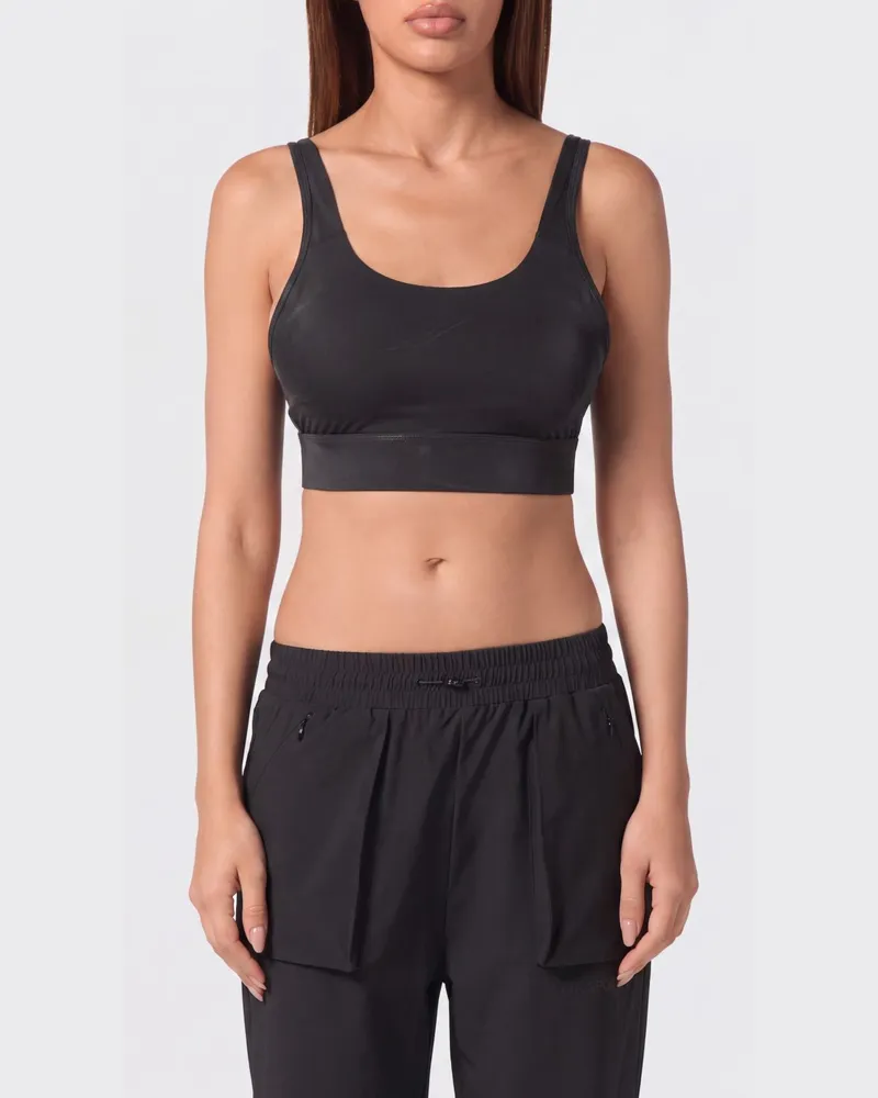 Philipp Plein Glänzendes Lycra-Top Schwarz