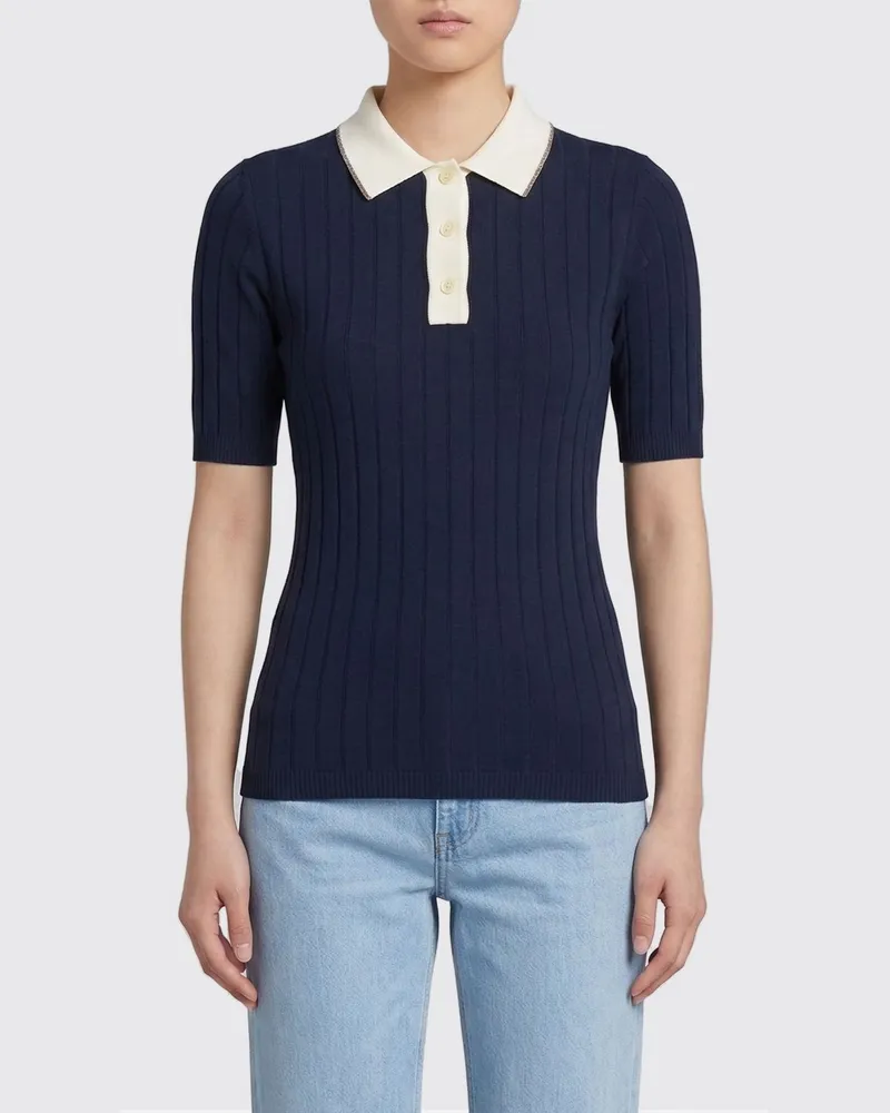 Brunello Cucinelli Polo damen Blau