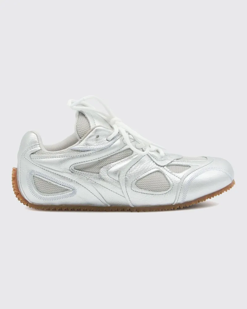 Axel Arigato Low-Top-Sneaker Slow Runner aus laminiertem Leder und Mesh Silber