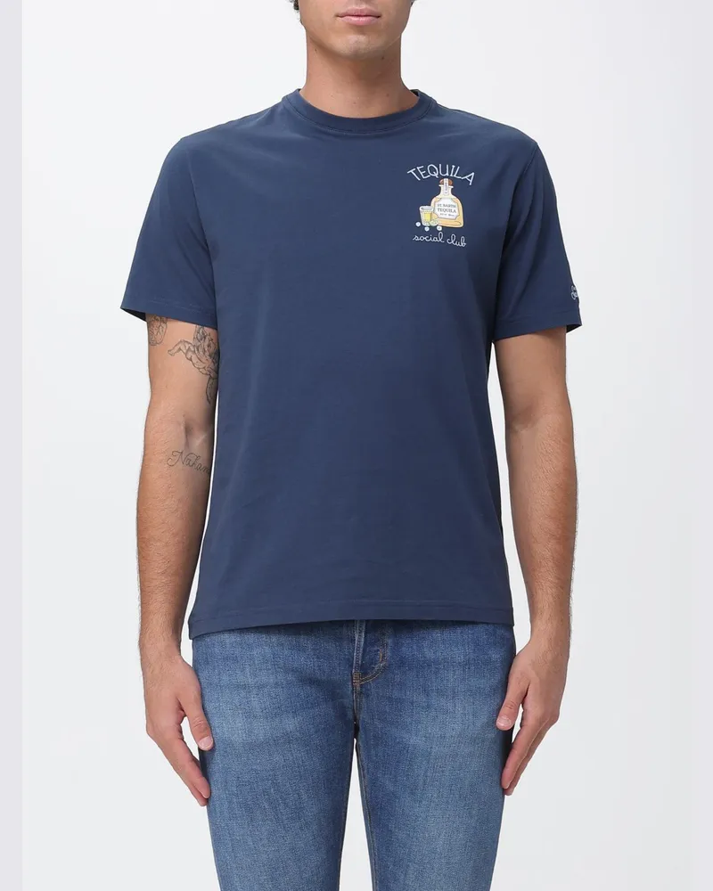 MC2 Saint Barth Baumwoll-Rundhals-T-Shirt Blau