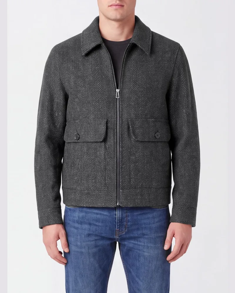 Paul Smith Harrington-Jacke aus Wollmischung mit Reißverschluss Schwarz
