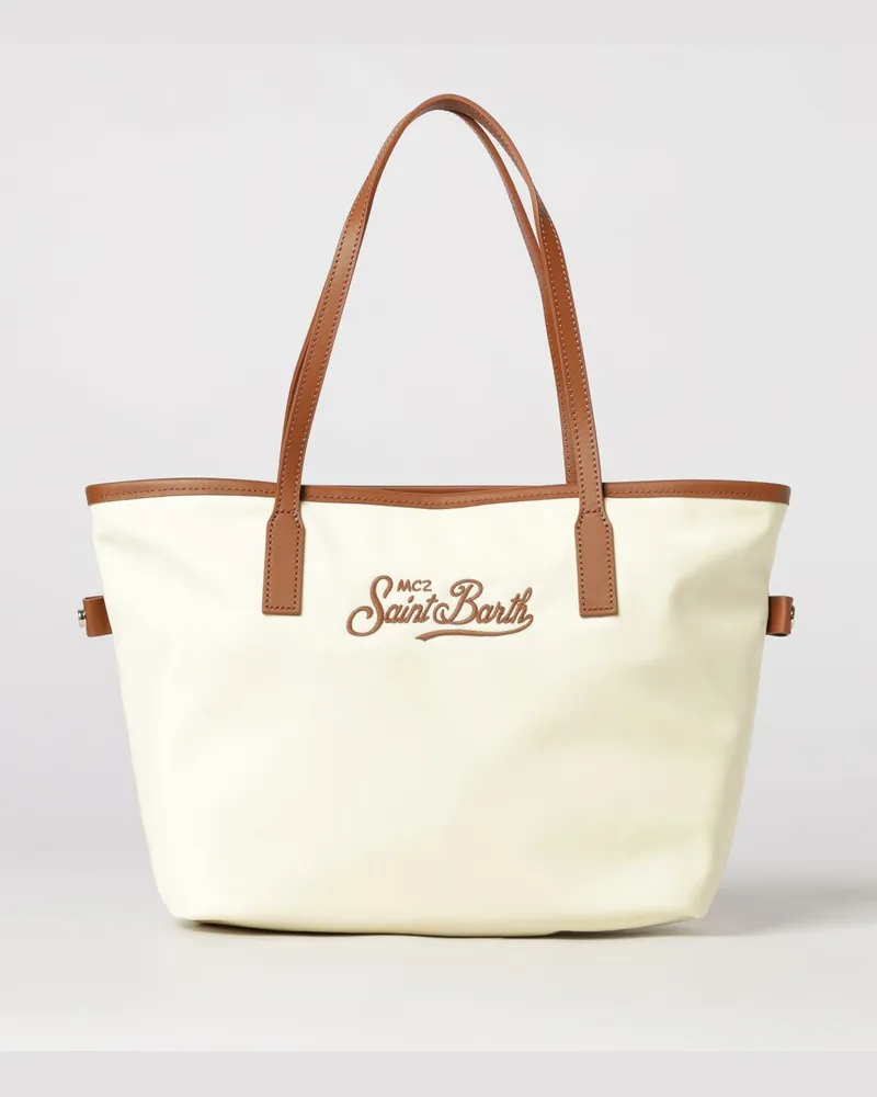 MC2 Saint Barth Nylontasche mit gesticktem Logo Weiß