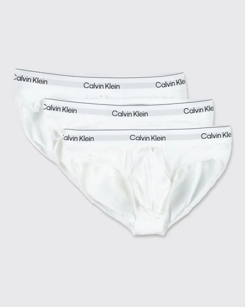 Calvin Klein Stretch-Baumwoll-Slips mit Logo Weiß