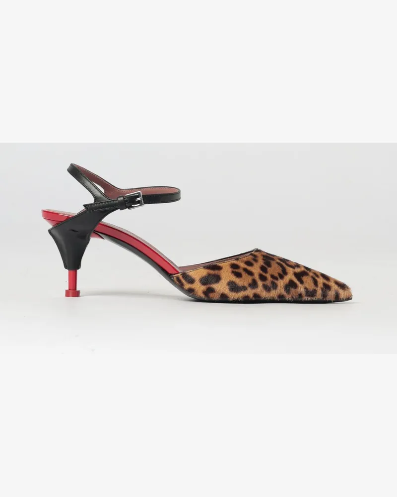 Premiata Pumps aus Ponyfell mit Animal-Print und Leder Bunt