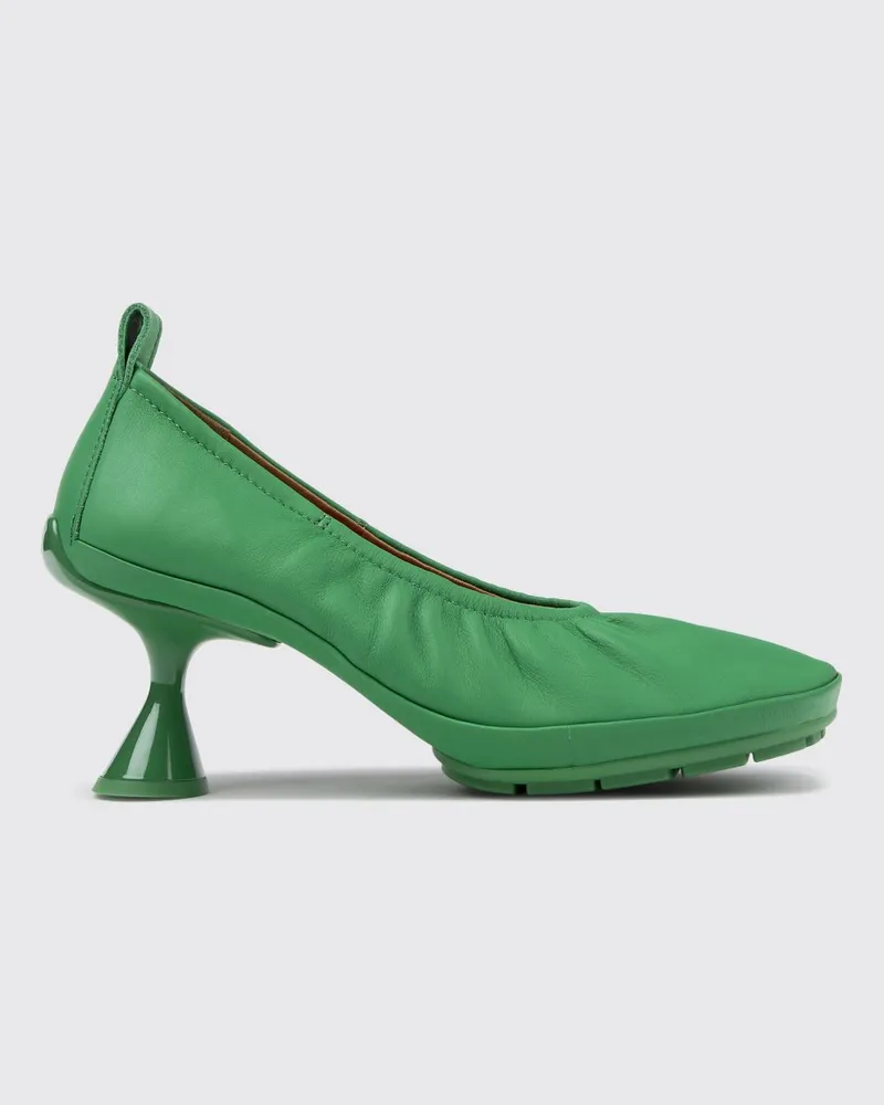 Camper Right Left Pumps aus Glattleder mit mittelhohem Spool-Absatz Grün