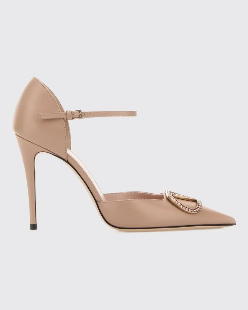 Valentino Garavani D'Orsay Mary Jane Pumps mit Kristall-VLogo Signature Pink