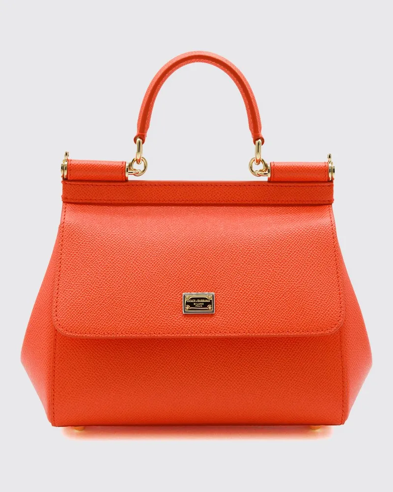Dolce & Gabbana DOLCE  GABBANA Sicily Mini-Handtasche Dolce & Gabbana aus genarbtem Kalbsleder Orange
