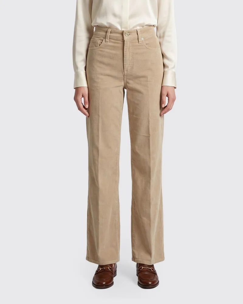 7 for all mankind Lotta High-Waist Cordjeans mit geradem Bein Natural