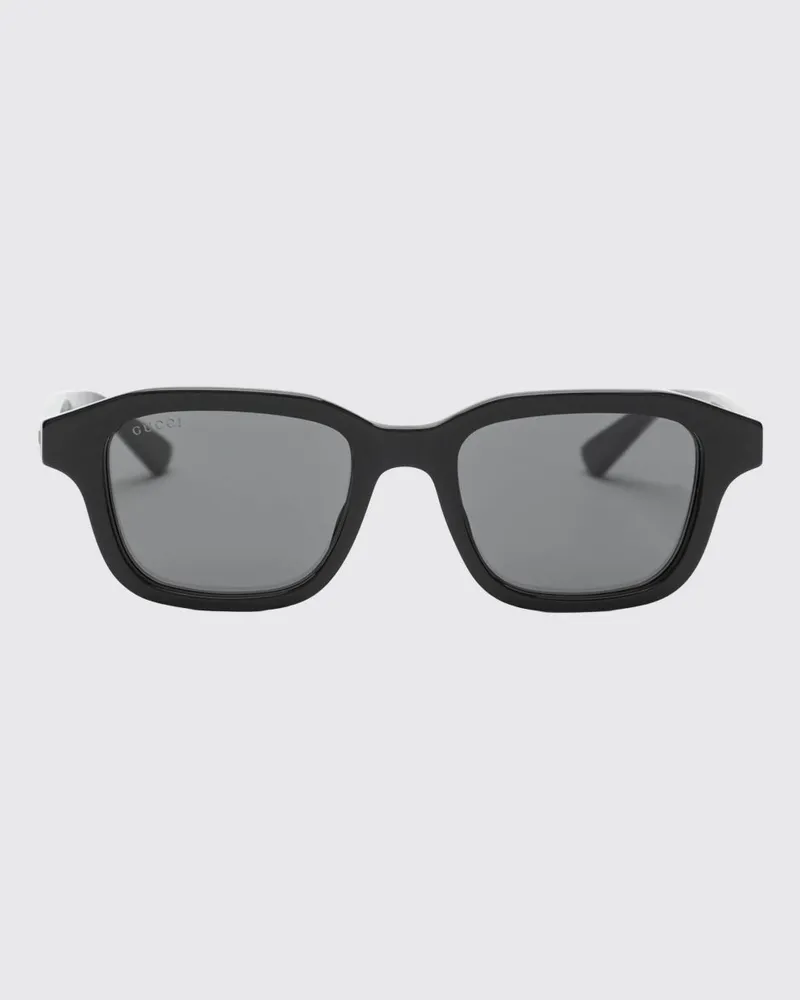 Gucci Rechteckige Cat-Eye-Sonnenbrille aus schwarzem Acetat Schwarz
