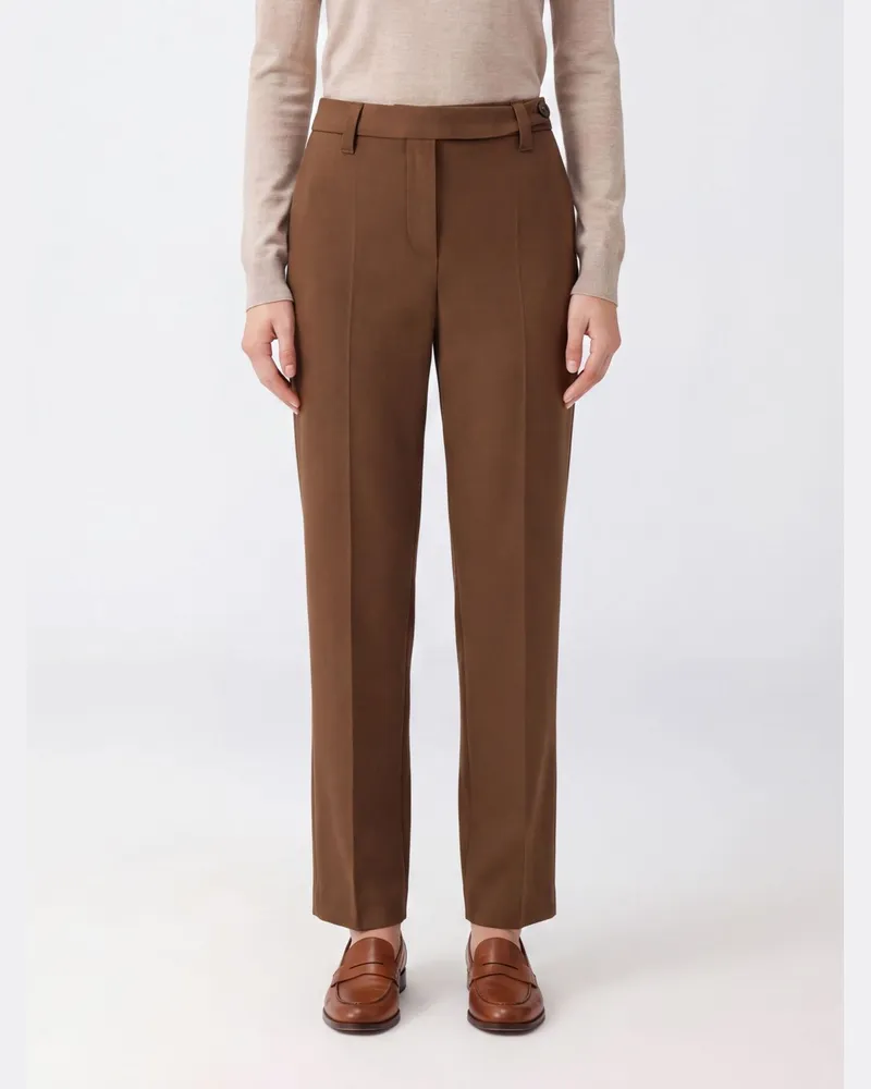 Brunello Cucinelli Straight-Fit Chino-Hose von aus Stretch-Baumwolle mit Monili-Detail Braun
