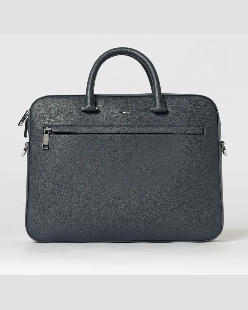 HUGO BOSS Ray Doc Case Tasche aus genarbtem Kunstleder Blau
